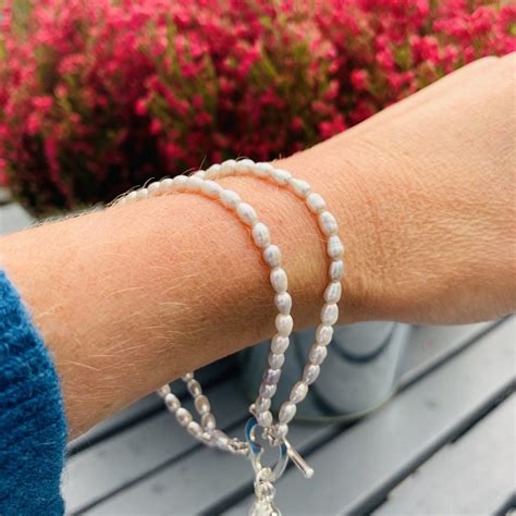 simple silver pearl bracelet 6