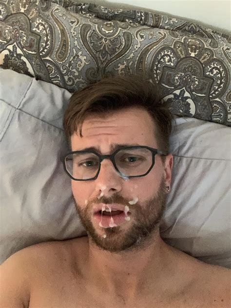 Just shot this big, creamy load all over my own face. Pretty good aim