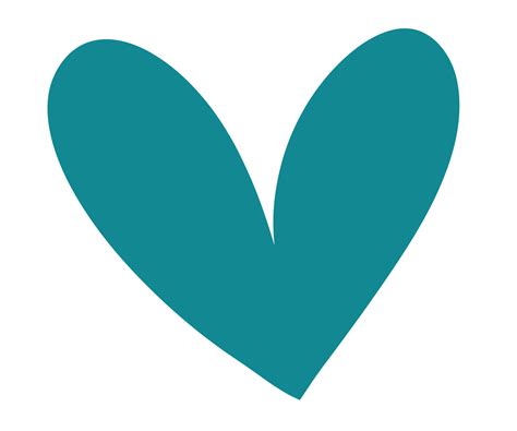teal color heart sign isolated  transparent background valentines