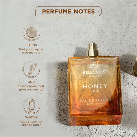 Bella Vita Luxury Honey Oud Eau de Parfum, pachulí, vainilla, bergamota