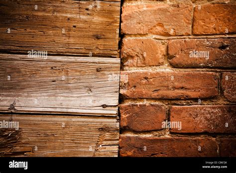 old bricks and wood textures Stock Photo - Alamy