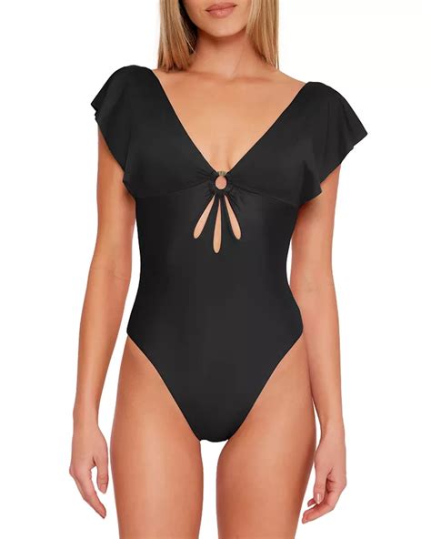 Trina Turk Monaco Flutter Sleeve One Piece Swimsuit - Walmart.com