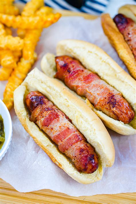 Air Fryer Bacon Wrapped Hot Dogs | AirFried.com