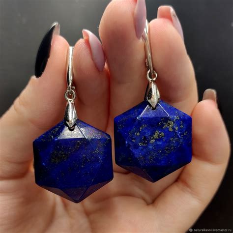 Серьги классические из натурального лазурита купить в интернет-магазине ...