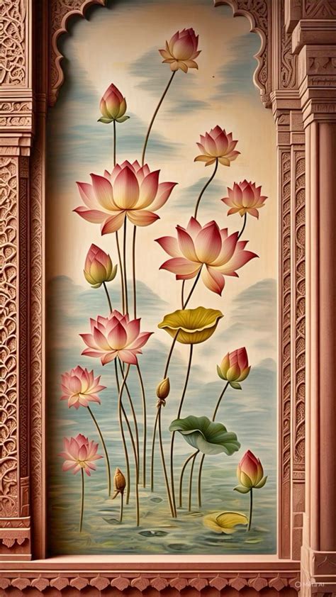pichwai lotus diy canvas wall art colorful canvas art indian wall art
