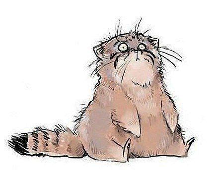Добрые и позитивные коты в рисунках. Кошачий арт. Рисунки котов. Доброе ...