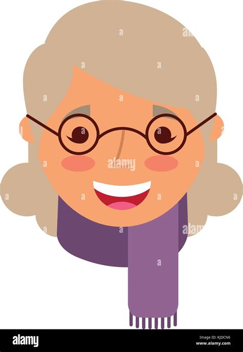 elderly woman lady smiling cartoon people profile Stock Vector Image ...