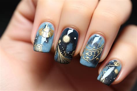 Premium AI Image | a nail art design with the stars on it