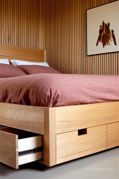 minimalist platform bed  integrated drawers