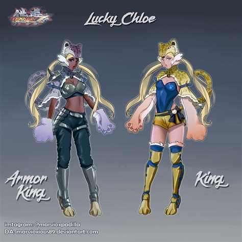 lucky chloe, king, and armor king (tekken and 1 more) drawn by marvin