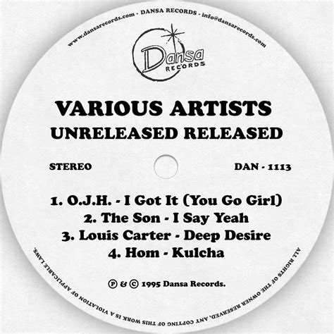 unreleased released  artists dansa records