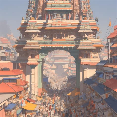 premium photo vibrant temple precinct  journey  color  culture