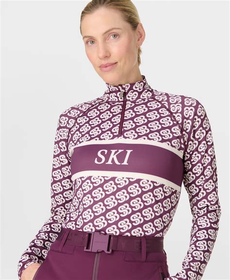 Therma Ski Half Zip - Purple Sb And Stripe Print | Women's Thermal Base