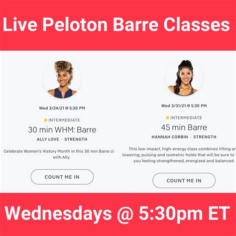 More Peloton Barre Classes coming to live schedule - Live Peloton Barre