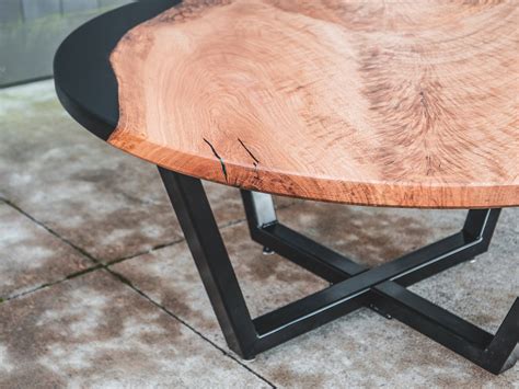 Round Live Edge Epoxy Coffee Table – Woodland Steelworks