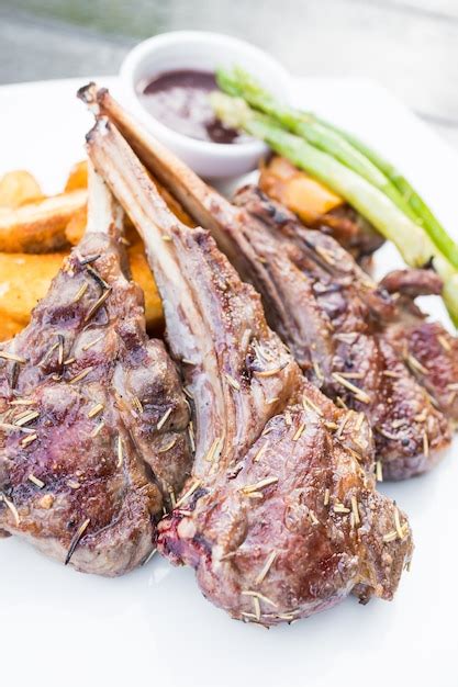 photo grilled lamb chop steak