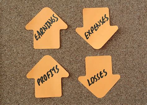 earning expenses profits losses cards accounts arrows bank