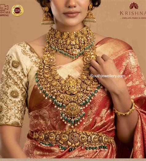 antique gold bridal temple jewellery set indian jewellery designs