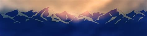 Premium Vector | Dramatic sunset in the mountains panoramic view