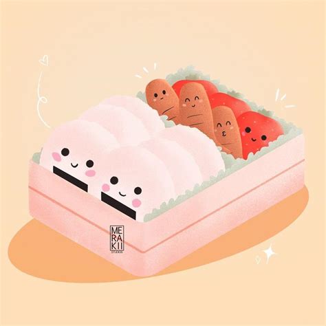 Bento Box Illustration - Cute and Kawaii Art