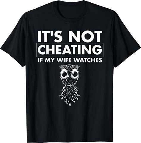 Funny It's Not Cheating If My Wife Watches Gift Men Husbands T-Shirt