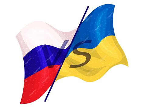 Флаги Украины и России Украинско-российский военный кризис Украина ...
