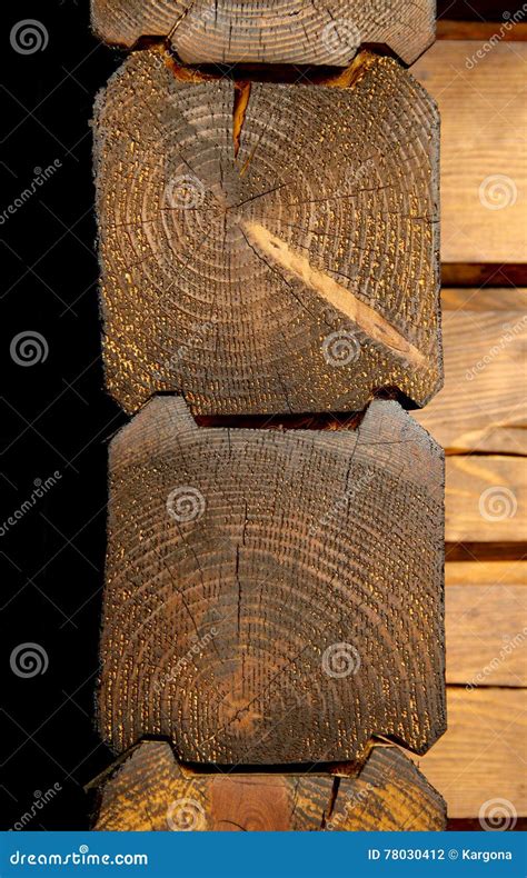 log wall construction   square log profile stock photo image