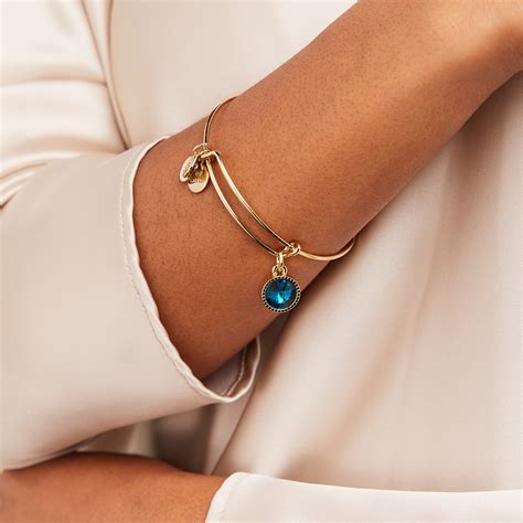Blue Zircon December Birthstone Charm Bangle – ALEX AND ANI