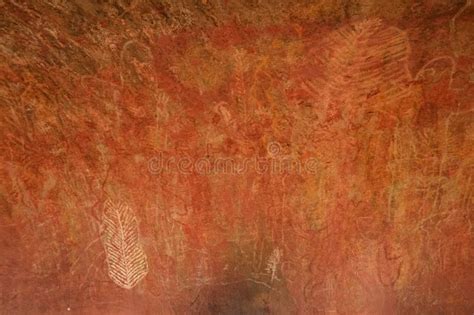 Aboriginal Rock Art at Uluru Kata Tjuta National Park Stock Image ...