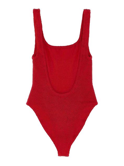 Hunza G Square Neck One-Piece Swimsuit - Red|SQUARENECKSWIMRED