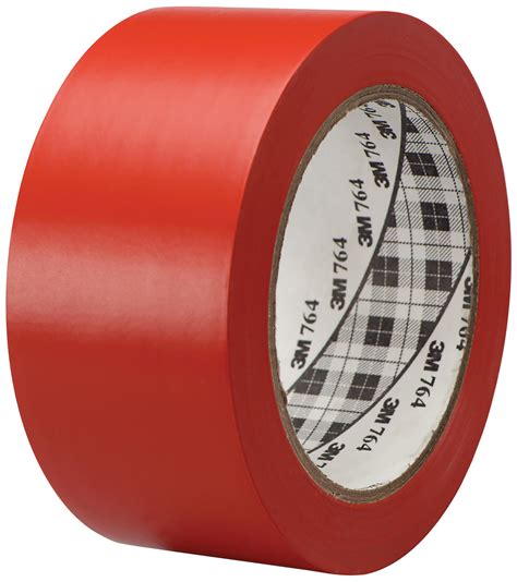 764I RED - 3m - Marking Tape, PVC (Polyvinyl Chloride), Red