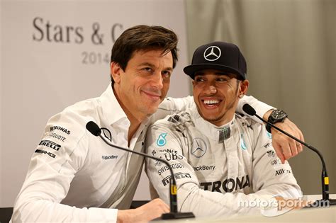 Toto Wolff and Lewis Hamilton at Mercedes AMG: Stars and Cars Event