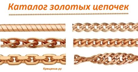 Виды плетения золотых цепочек