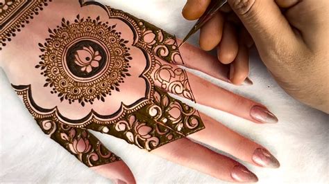 beautiful lotus themed mandala henna design latest mehndi design