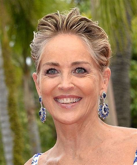 Sharon Stone Hairstyles And Haircuts - Celebrity Hair Ideas