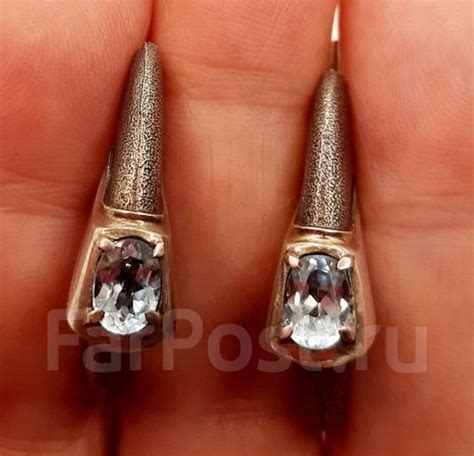 Серебряные серьги с топазом, для женщин, б/у, в наличии. Цена: 2 500 ...