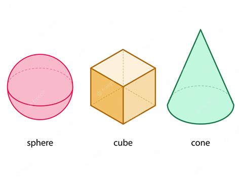 formas geometricas esferas cubo cone vetor premium
