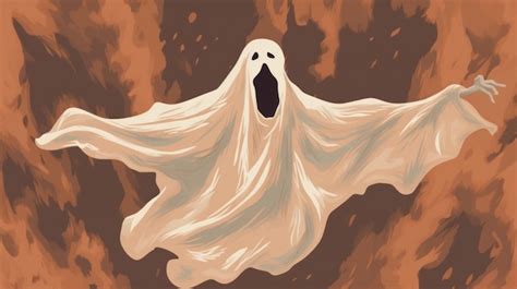premium ai image illustration   ghost  brown tones