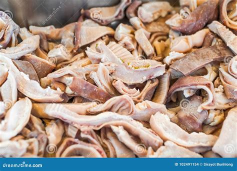 The Cow Intestines in dish stock photo. Image of dish - 102491154