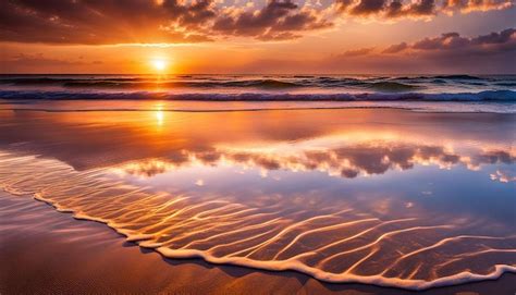 sunset beach reflection images    freepik