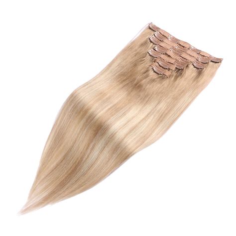 Dark blonde balayage Seamless Clip-in Extensions - 100% Real Remy Huma ...
