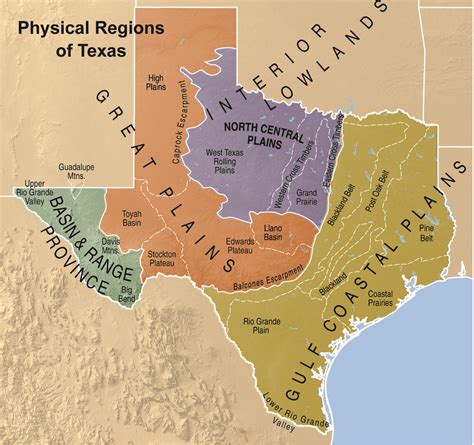 physical regions texas geography texas texas history