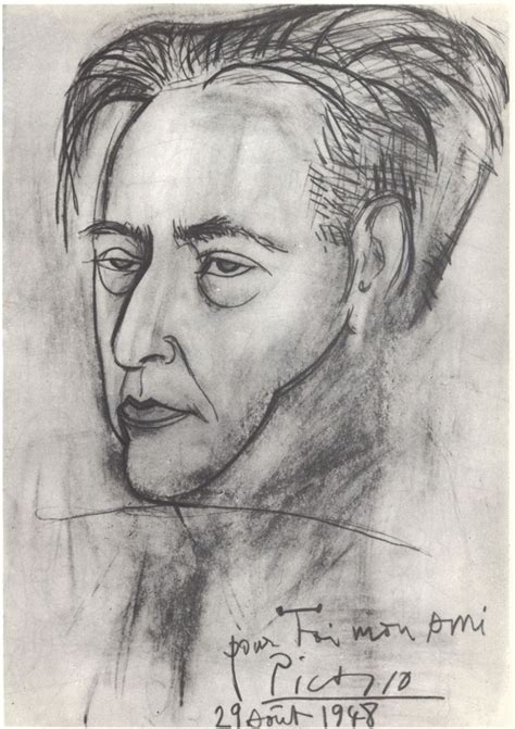 Графика Пикассо» | 64. Портрет И.Г. Эренбурга. 1948. Рисунок. 29×20,5 ...