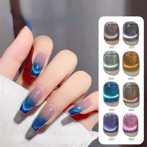 Купить 8ML Блестящий кошачий глаз Радуга Магнитный гель Лак для ногтей ...