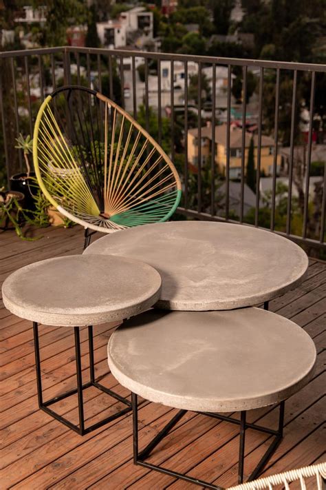 Outdoor Concrete Coffee Table Patio Table Cement Furniture Modern Patio ...