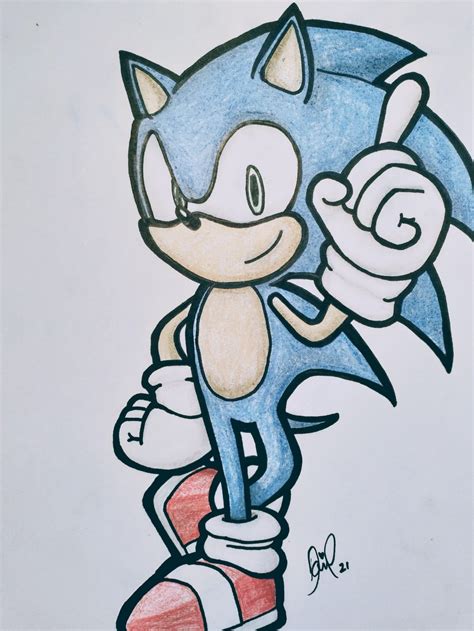 drawing of sonic the hedgehog