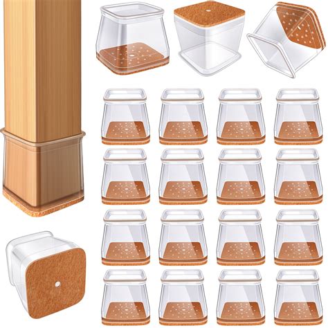 pack square chair leg floor protectors rectangle furniture pads
