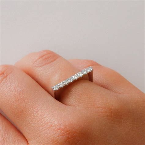 flat diamond ring etsy