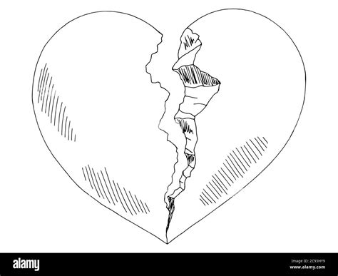broken heart black  white stock  images alamy