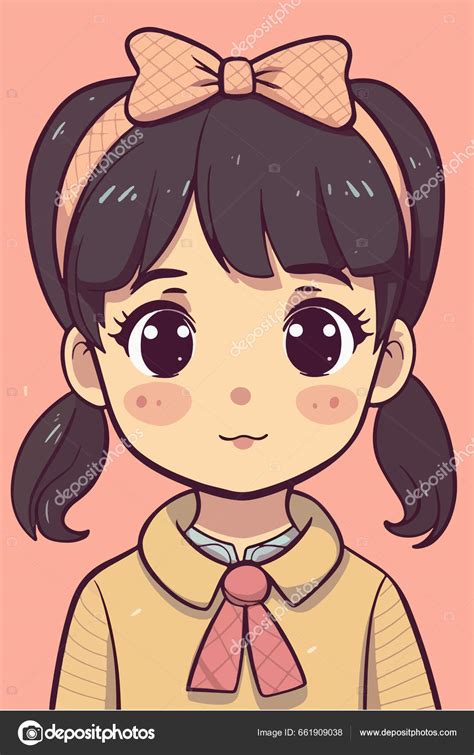 Foto De Menina De Desenho Animado - Bonito Menina Desenho Animado Personagem Arte Design Vetor de stock de ...